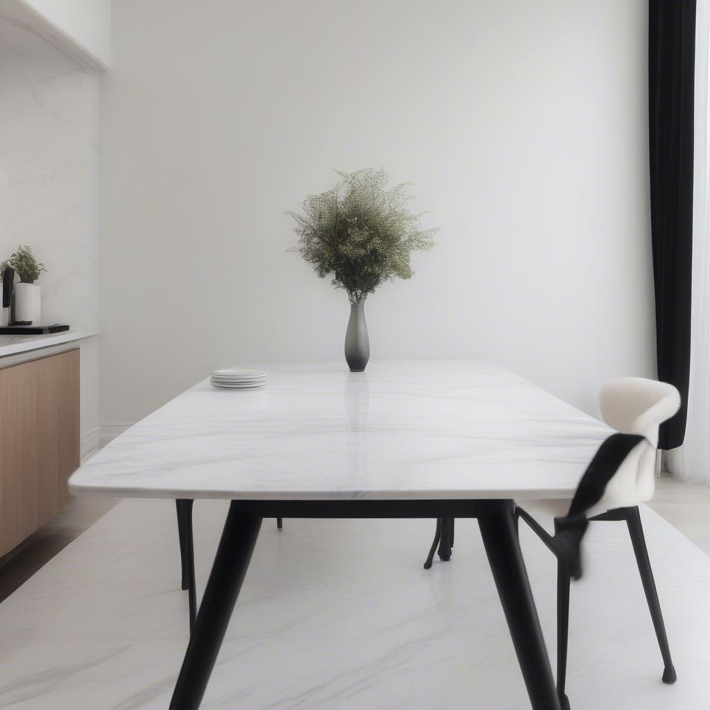 Bàn Đá Chân Sắt Dài Marble Vệ Sinh