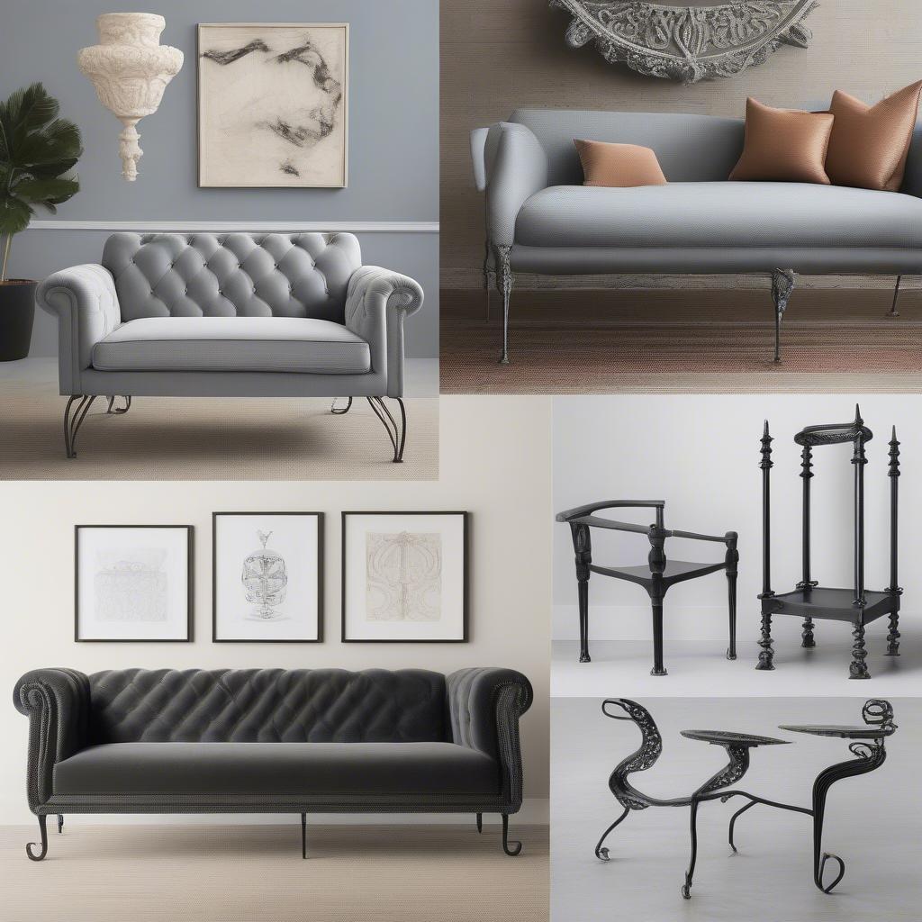 Các loại chân sofa sắt