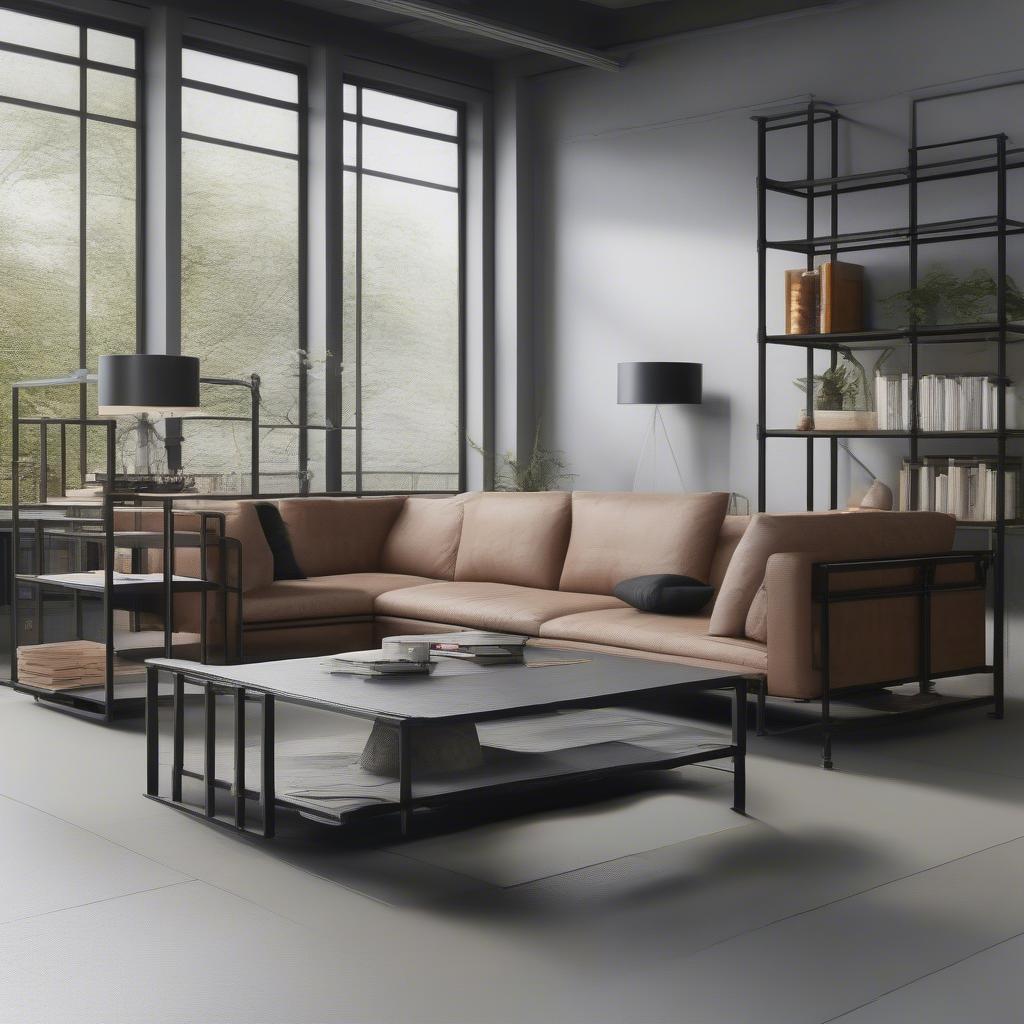 Sắt hộp vuông 40x40 trong nội thất