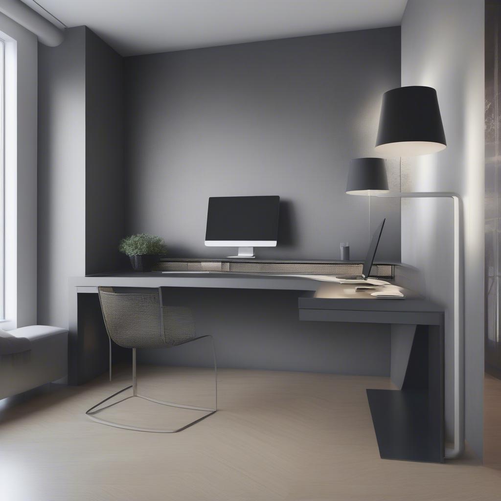 Modern metal computer desk