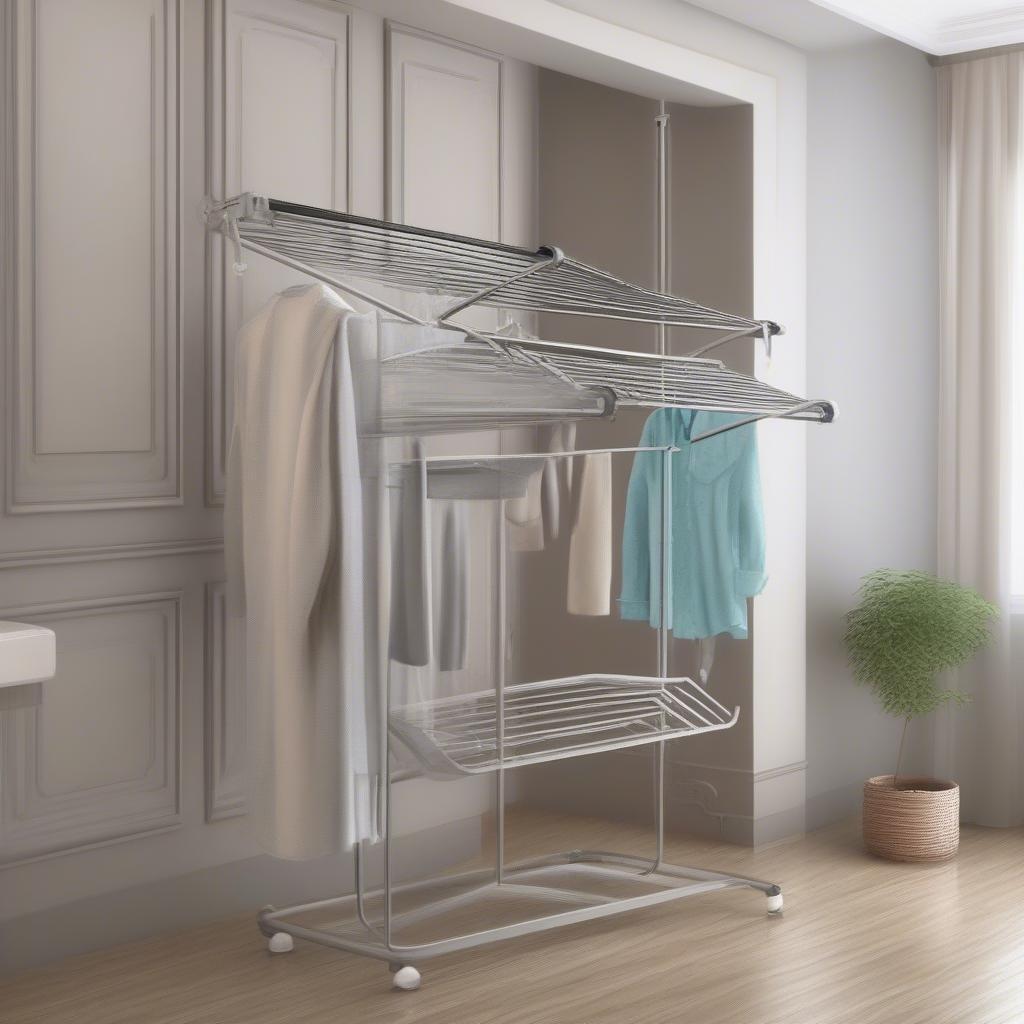 Hướng dẫn bảo quản cây sắt phơi đồ: lau chùi, tránh mưa nắng, cất gọn khi không sử dụng